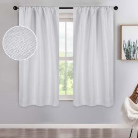 Jaxon Textured Blackout Curtain Set of 2 Panels (Color: Platinum, size: 26" X 63")