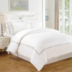 100% Cotton Lorenz Embroidered Duvet Cover Set (size: Full/Queen)