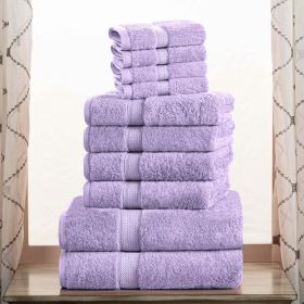 10-Piece Egyptian Cotton Plush Towel Set - Madison (Color: Purple)