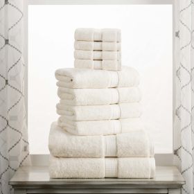 10-Piece Egyptian Cotton Plush Towel Set - Madison (Color: Cream)