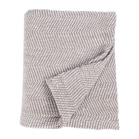 Maya Chenille Herringbone Soft Textured Medium Weight Cotton Blanket (Color: Brown, size: Throw)