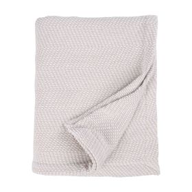 Maya Chenille Herringbone Soft Textured Medium Weight Cotton Blanket (Color: Tan, size: Throw)