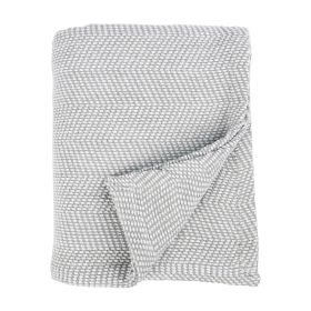 Maya Chenille Herringbone Soft Textured Medium Weight Cotton Blanket (Color: Green, size: Throw)