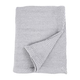 Maya Chenille Herringbone Soft Textured Medium Weight Cotton Blanket (Color: Grey, size: Throw)