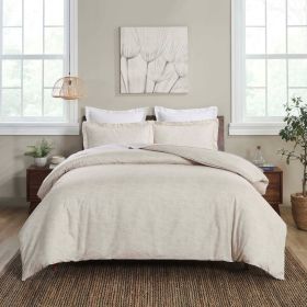 100% Cotton Flannel Melange Two-Toned Duvet Cover Set (Color: Beige, size: Twin)
