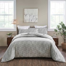 100% Cotton Flannel Melange Two-Toned Duvet Cover Set (Color: Charcoal, size: Full/Queen)