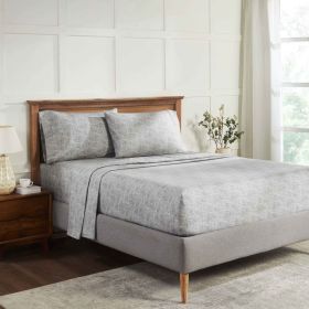 100% Cotton Flannel Sheet Set Warm Two-Toned Melange Deep Pocket (Color: Charcoal, size: Twin)