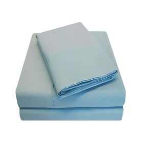 Microfiber Embossed Basketweave Deep Pocket Bed Sheet Set (Color: Blue, size: Queen)
