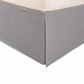 Microfiber Wrinkle-Free Solid 15-Inch Drop Bed Skirt (Color: Silver, size: King)