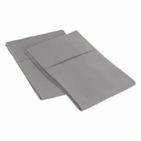 Microfiber Wrinkle Resistant Solid 2 Piece Pillowcase Set (Color: Silver, size: King)