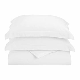 Microfiber Wrinkle Resistant Solid Duvet Cover Set (Color: White, size: King/California King)