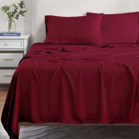 300 Thread Count Modal From Beechwood Sheet Set Extra Deep Pocket (Color: Burgundy, size: Full)