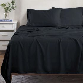 300 Thread Count Modal From Beechwood Sheet Set Extra Deep Pocket (Color: Black, size: Queen)
