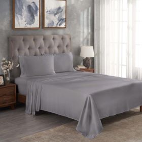 300 Thread Count Modal Sheets Set – Made from Beechwood, Solid Deep Pocket (Color: Grey, size: California King)