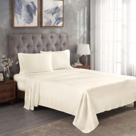 300 Thread Count Modal Sheets Set – Made from Beechwood, Solid Deep Pocket (Color: Ivory, size: California King)