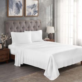 300 Thread Count Modal Sheets Set – Made from Beechwood, Solid Deep Pocket (Color: White, size: Full)