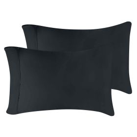 Modal from Beechwood 300 Thread Count Solid 2 Piece Pillowcase Set (Color: Black, size: King)