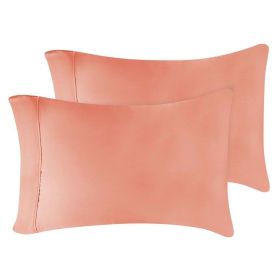 Modal from Beechwood 300 Thread Count Solid 2 Piece Pillowcase Set (Color: Coral, size: Standard)