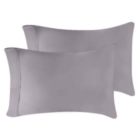 Modal from Beechwood 300 Thread Count Solid 2 Piece Pillowcase Set (Color: Grey, size: King)