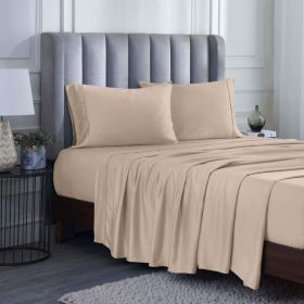 400 Thread Count Modal Fitted Sheet With Set- From Beechwood, Cooling, Solid (Color: Linen, size: Twin XL)