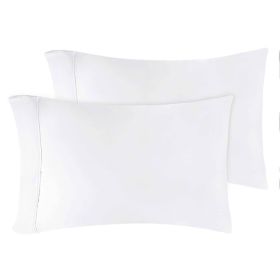 Modal From Beechwood 400 Thread Count Cooling Solid Pillowcase Set (Color: White, size: Standard)