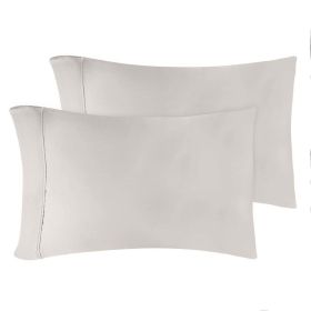 Modal From Beechwood 400 Thread Count Cooling Solid Pillowcase Set (Color: Grey, size: King)