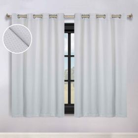 Modern Shimmer Washable Room Darkening Blackout Curtains, Set of 2 (Color: Chrome, size: 52" x 63")