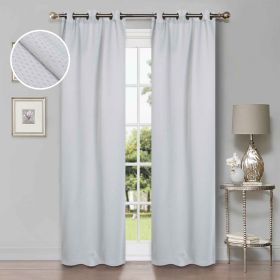 Modern Shimmer Washable Room Darkening Blackout Curtains, Set of 2 (Color: Chrome, size: 42" X 108")