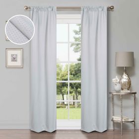 Modern Shimmer Washable Room Darkening Blackout Curtains, Set of 2 (Color: Chrome, size: 26" X 84")