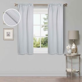Modern Shimmer Washable Room Darkening Blackout Curtains, Set of 2 (Color: Chrome, size: 42" X 63")