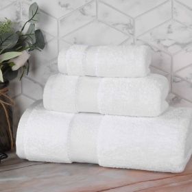 Egyptian Giza Cotton Plush Soft Towel Set 3 Piece (Color: White)