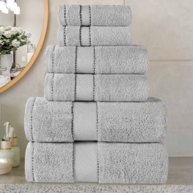Egyptian Giza Cotton Plush Soft Towel Set 6 Piece (Color: Platinum)