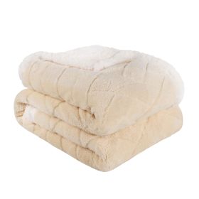 Sherpa Fleece Blanket Reversible Plush Fluffy Nuuk Jacquard (Color: Cream, size: Twin)
