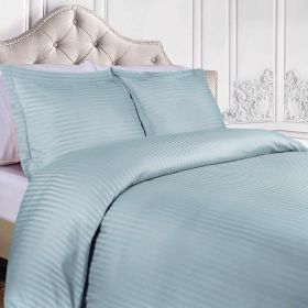 400 Thread Count Egyptian Cotton Stripe Duvet Cover (Color: Light Blue, size: King/California King)