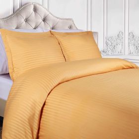 400 Thread Count Egyptian Cotton Stripe Duvet Cover (Color: Gold, size: King/California King)