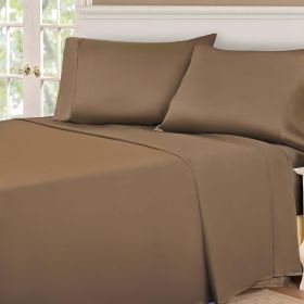 530 Thread Count Egyptian Cotton Sateen Bed Sheet Set (Color: Taupe, size: Full)