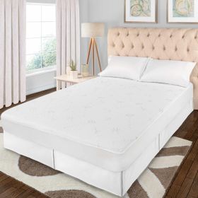 Rayon from Bamboo Blend Hypoallergenic Waterproof Mattress Protector (size: Twin)