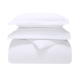 100% Cotton Flannel Solid Fuzzy Warm Duvet Cover Set (Color: White, size: Full/Queen)