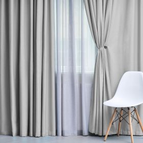 Solid Machine Washable Room Darkening Blackout Curtains, Set of 2 (Color: Marshmellow - 2 Piece, size: 52" x 108")
