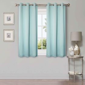 Blackout Window Curtains Solid Room Darkening Washable Set of 2 (Color: Green Lily, size: 42" X 63")