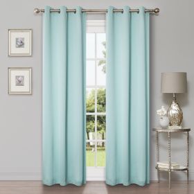 Blackout Window Curtains Solid Room Darkening Washable Set of 2 (Color: Green Lily, size: 42" X 108")