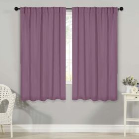 Blackout Window Curtains Solid Room Darkening Back Tab Set of 2 (Color: Wisteria, size: 42" X 63")