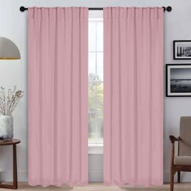 Blackout Window Curtains Solid Room Darkening Back Tab Set of 2 (Color: Mauve Chalk, size: 42" X 108")