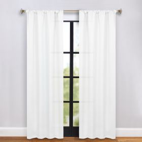 Blackout Window Curtains Solid Room Darkening Rod Pocket Set of 2 (Color: Snow White, size: 36" x 84")