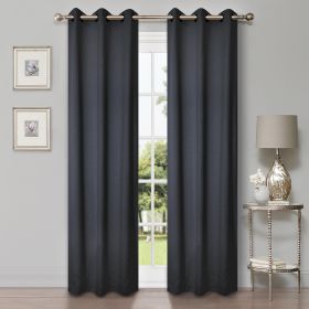 Modern Shimmer Washable Room Darkening Blackout Curtains, Set of 2 (Color: Deep Gulf, size: 42" X 108")