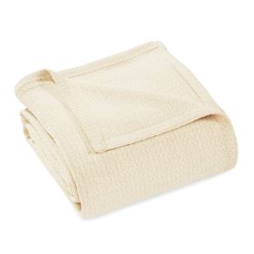100% Cotton Waffle Blanket – Cooling Waffle Weave, Lightweight & Breathable (Color: Ivory, size: Throw)