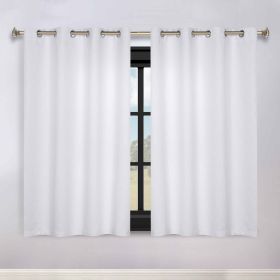 Blackout Window Curtains Zuri Textured Waves Room Darkening Set of 2 (Color: Snow White, size: 52" x 63")